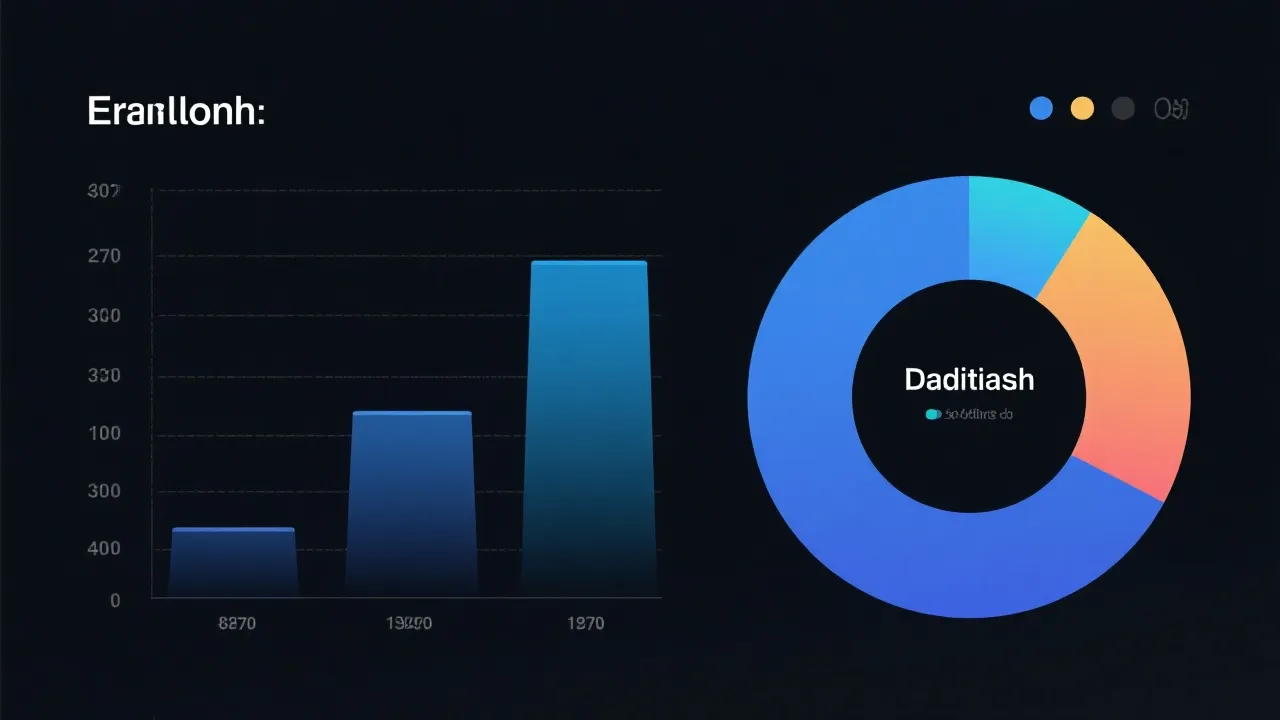 数据可视化与暗色界面示意